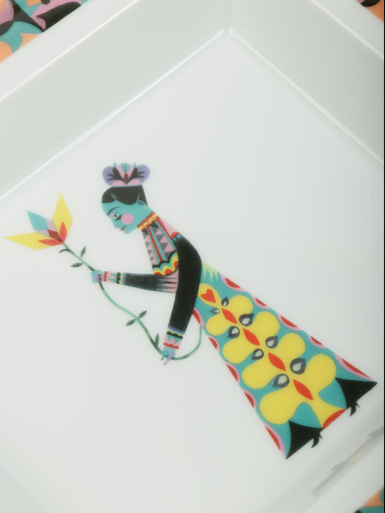 Поднос из фарфора 21х18.5 см - Деталь