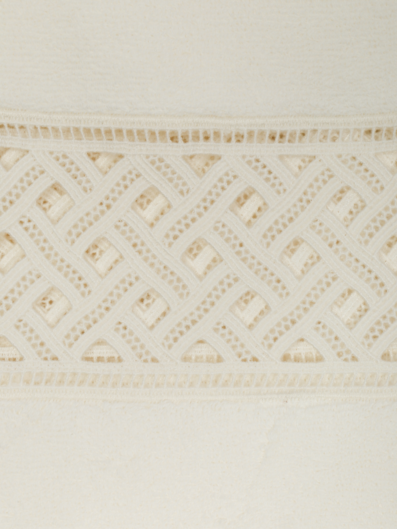 Полотенце из хлопковой махровой ткани с кружевной вставкой  - Деталь