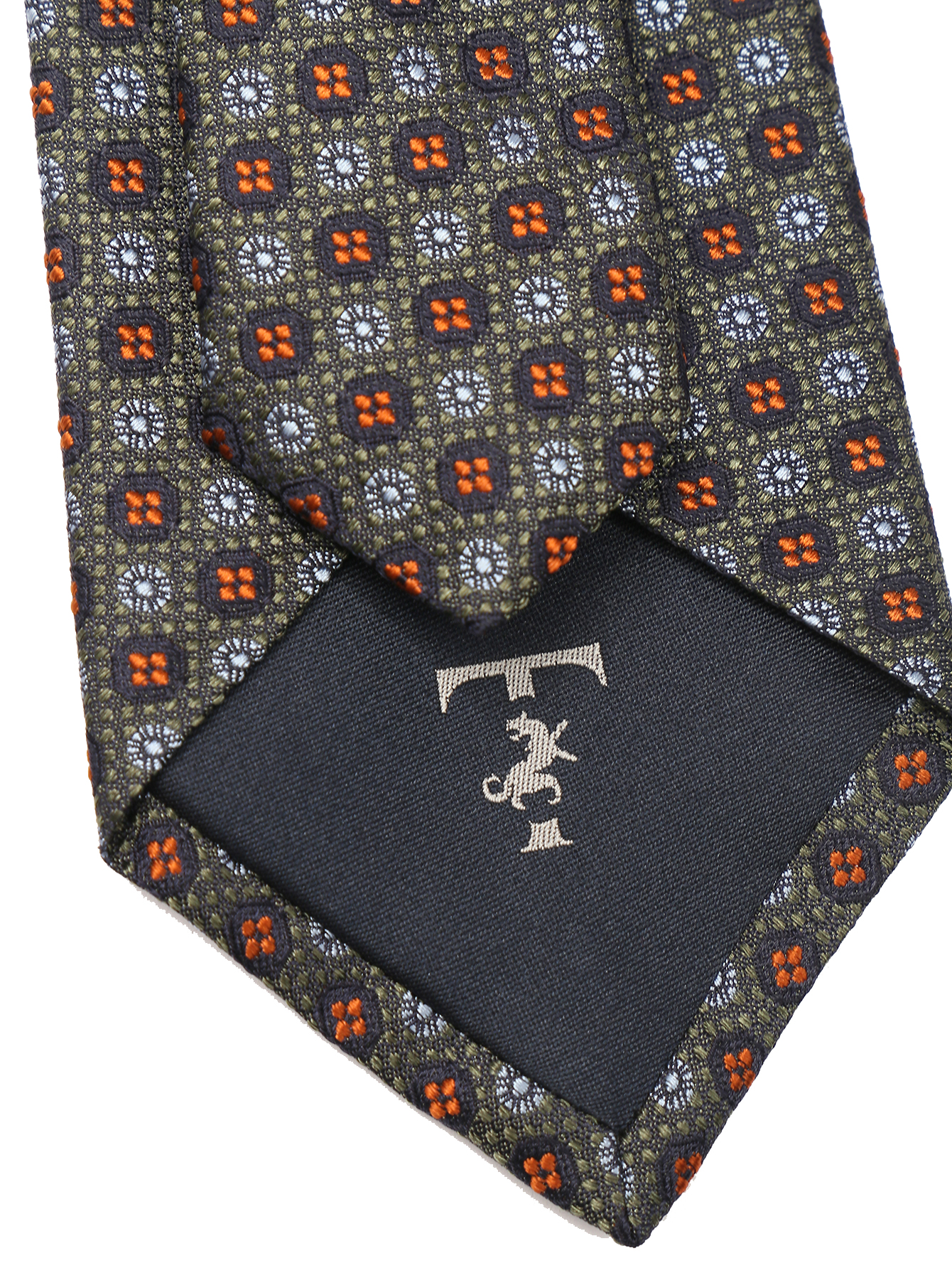 Галстук из шелка с узором  - Деталь