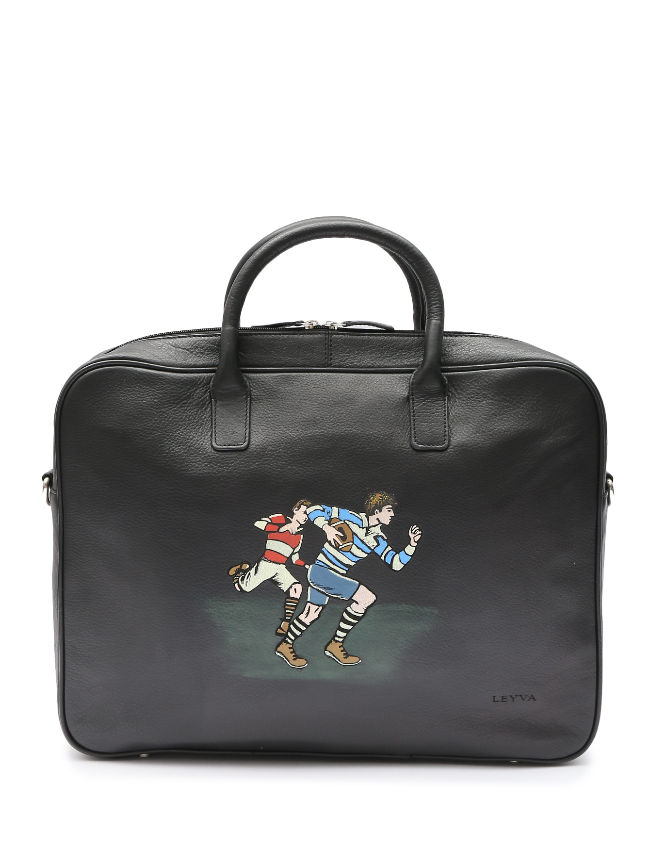 Сумка из кожи с принтом - Общий вид