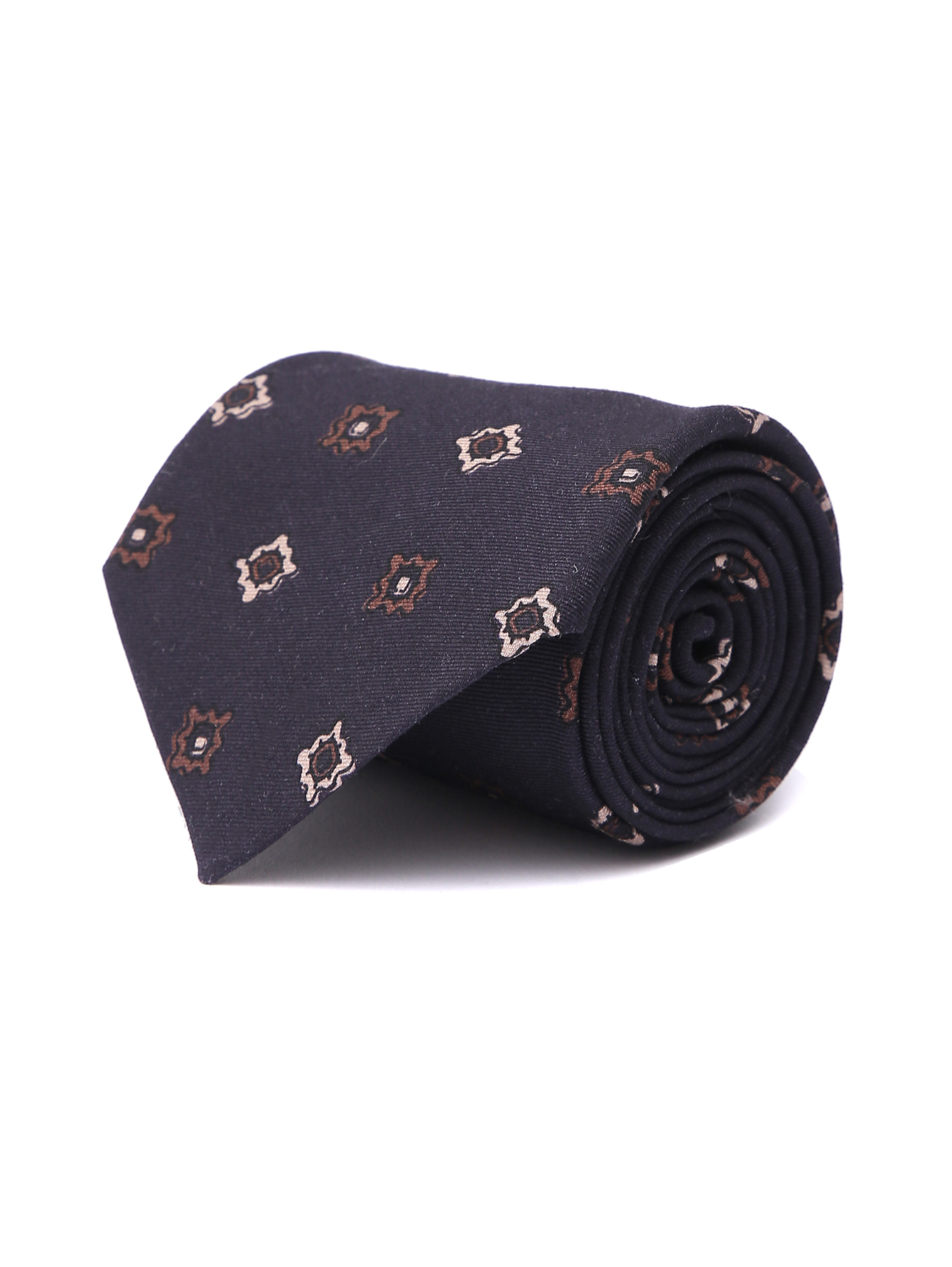 Галстук из шерсти и шелка с узором - Общий вид