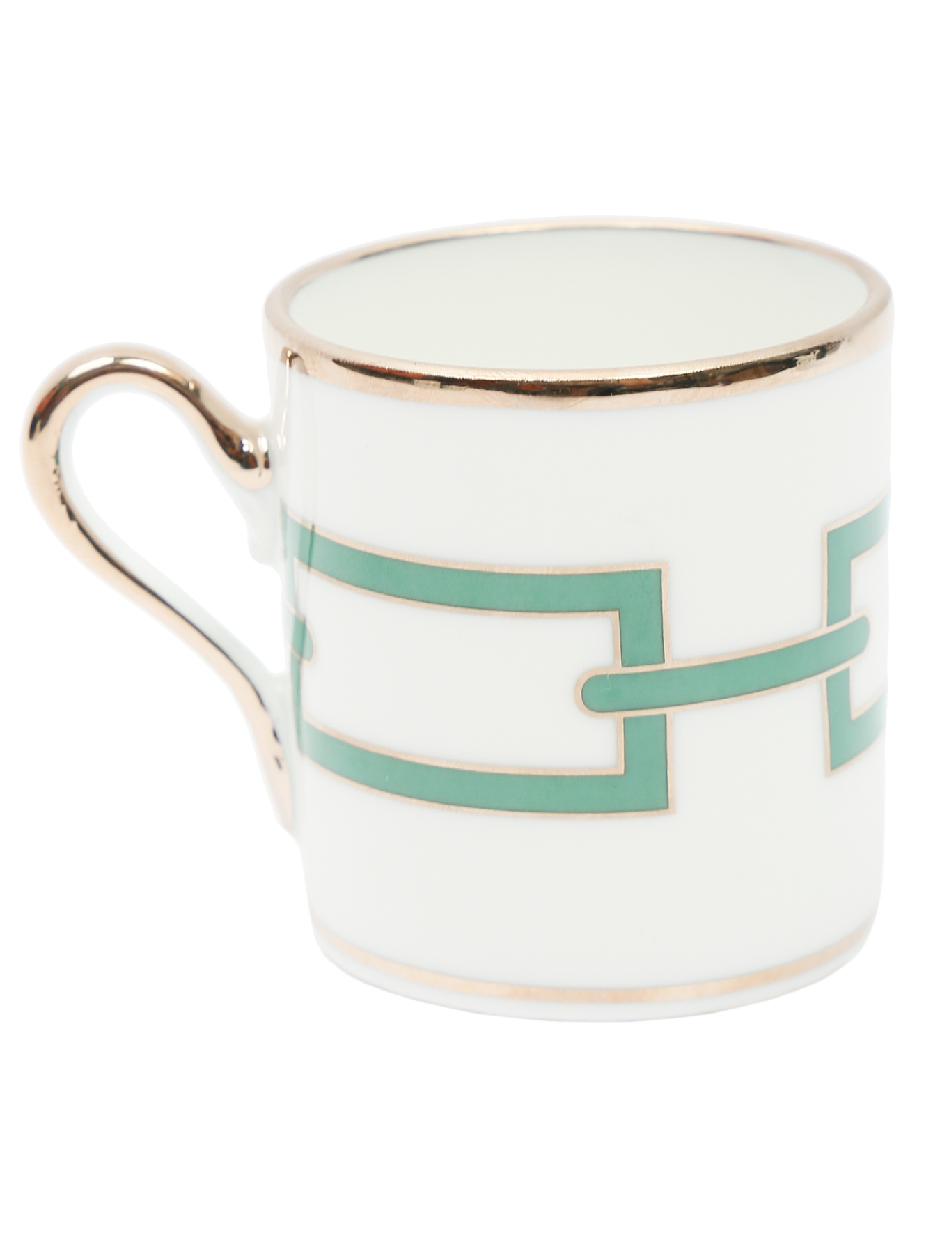 Чашка для кофе из фарфора с орнаментом и серебряной окантовкой  - Обтравка2