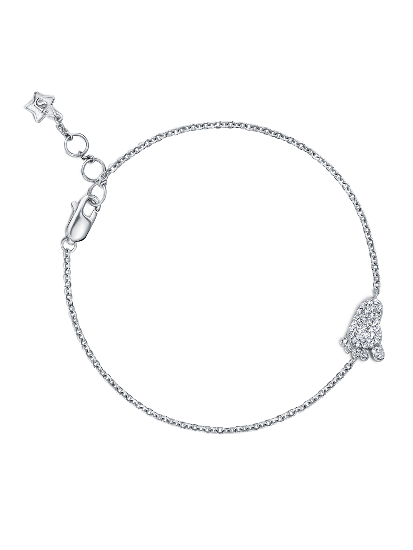 Браслет "Пяточка" из белого золота - Общий вид