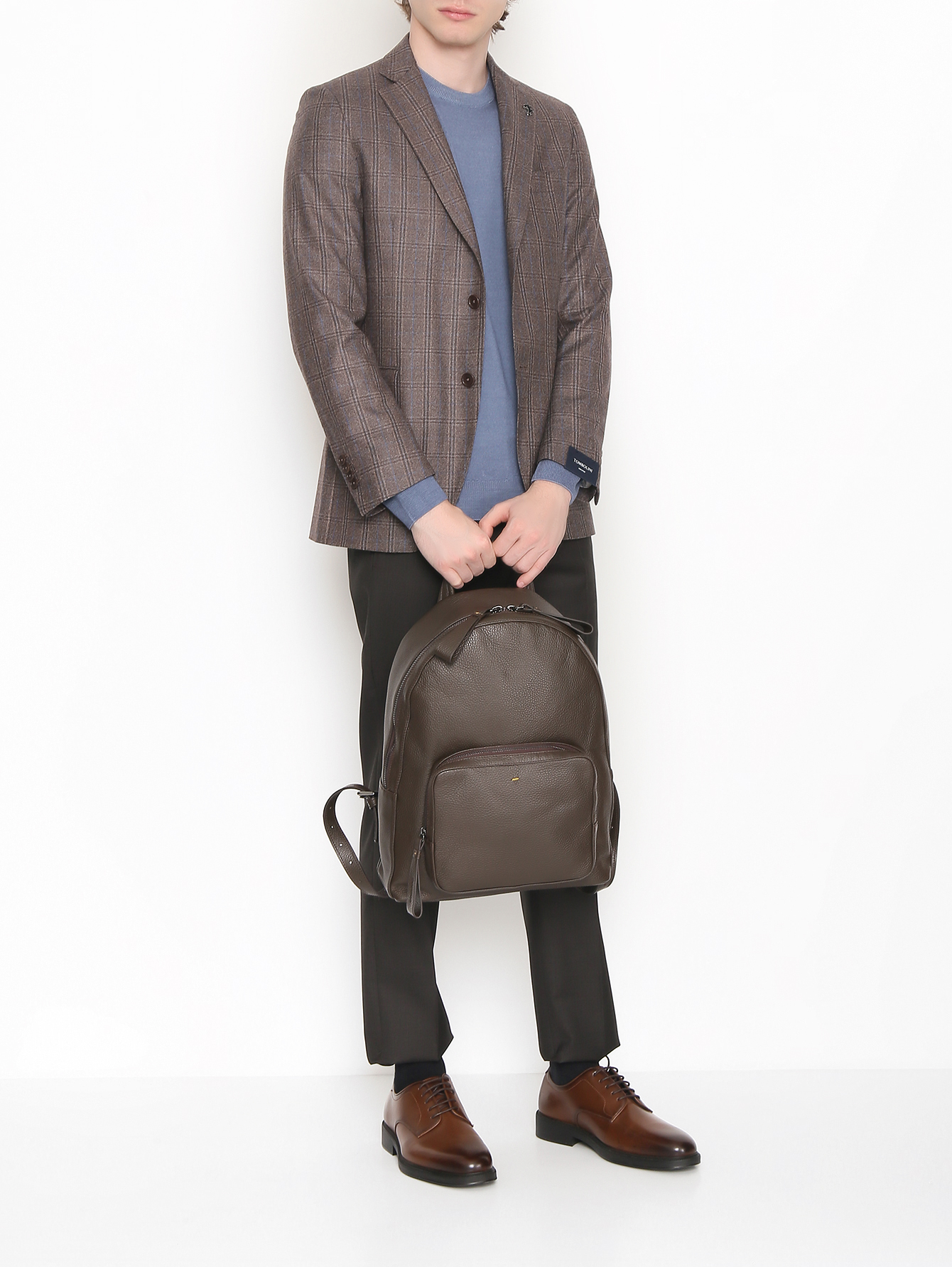 Рюкзак из кожи с регулируемыми ручками - МодельОбщийВид