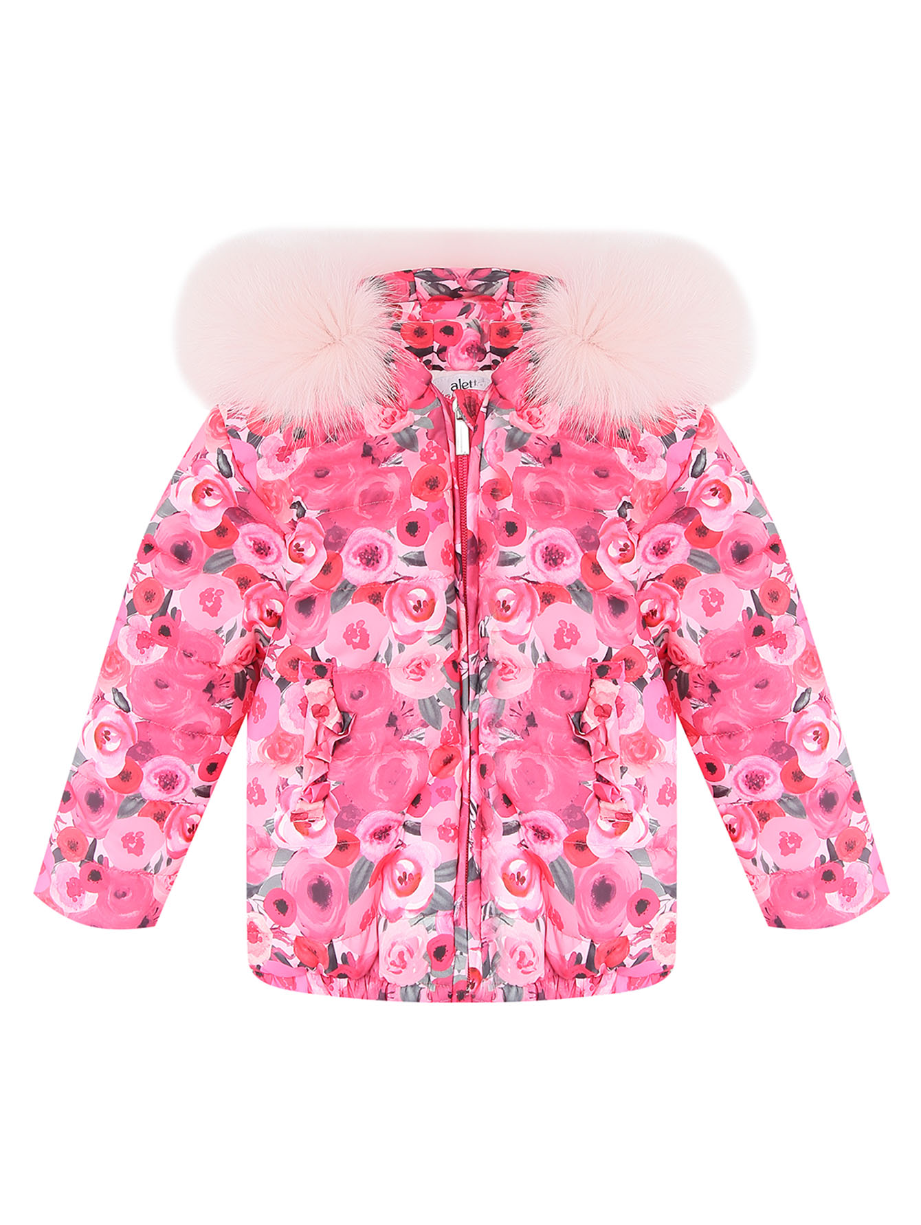 Утепленная куртка с цветочным узором - Общий вид
