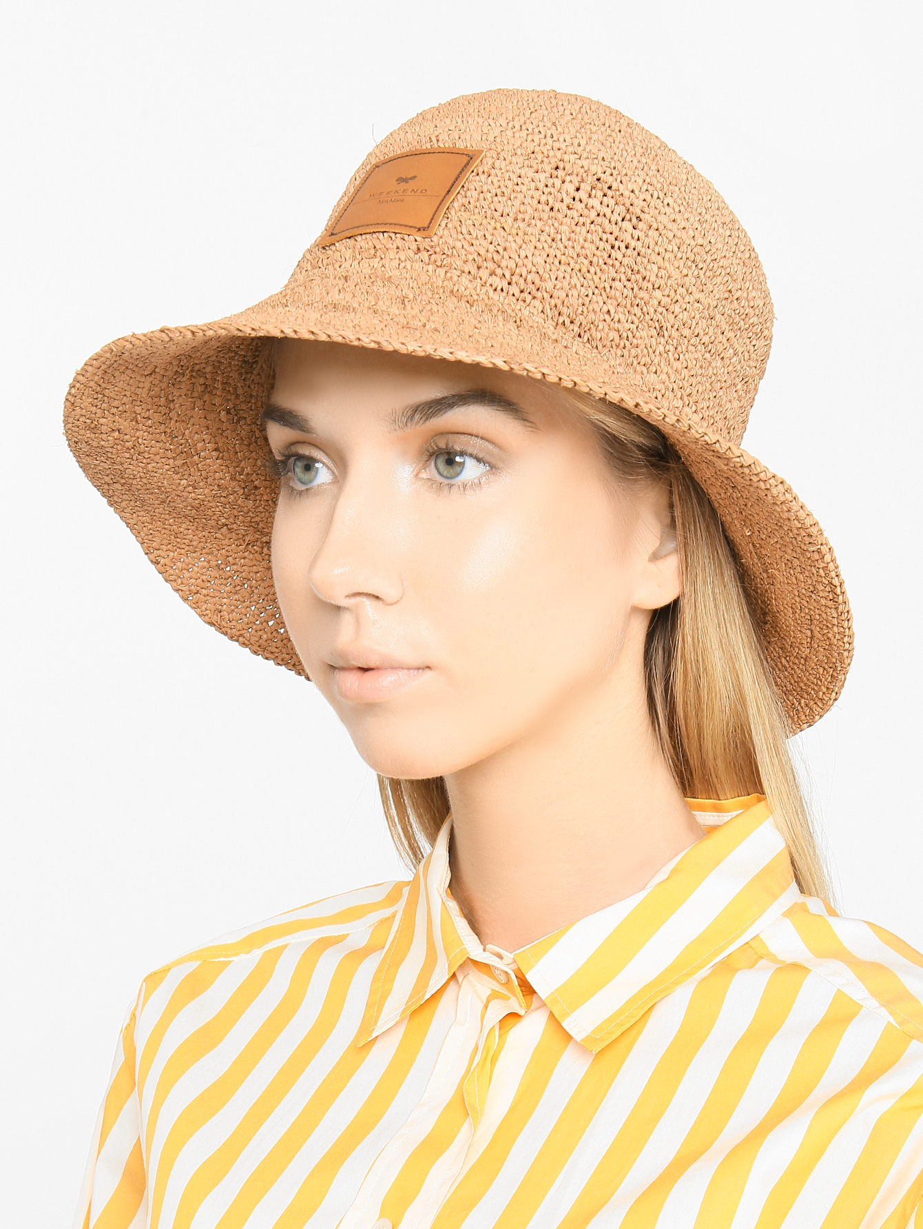 Плетеная шляпа с логотипом  - МодельОбщийВид