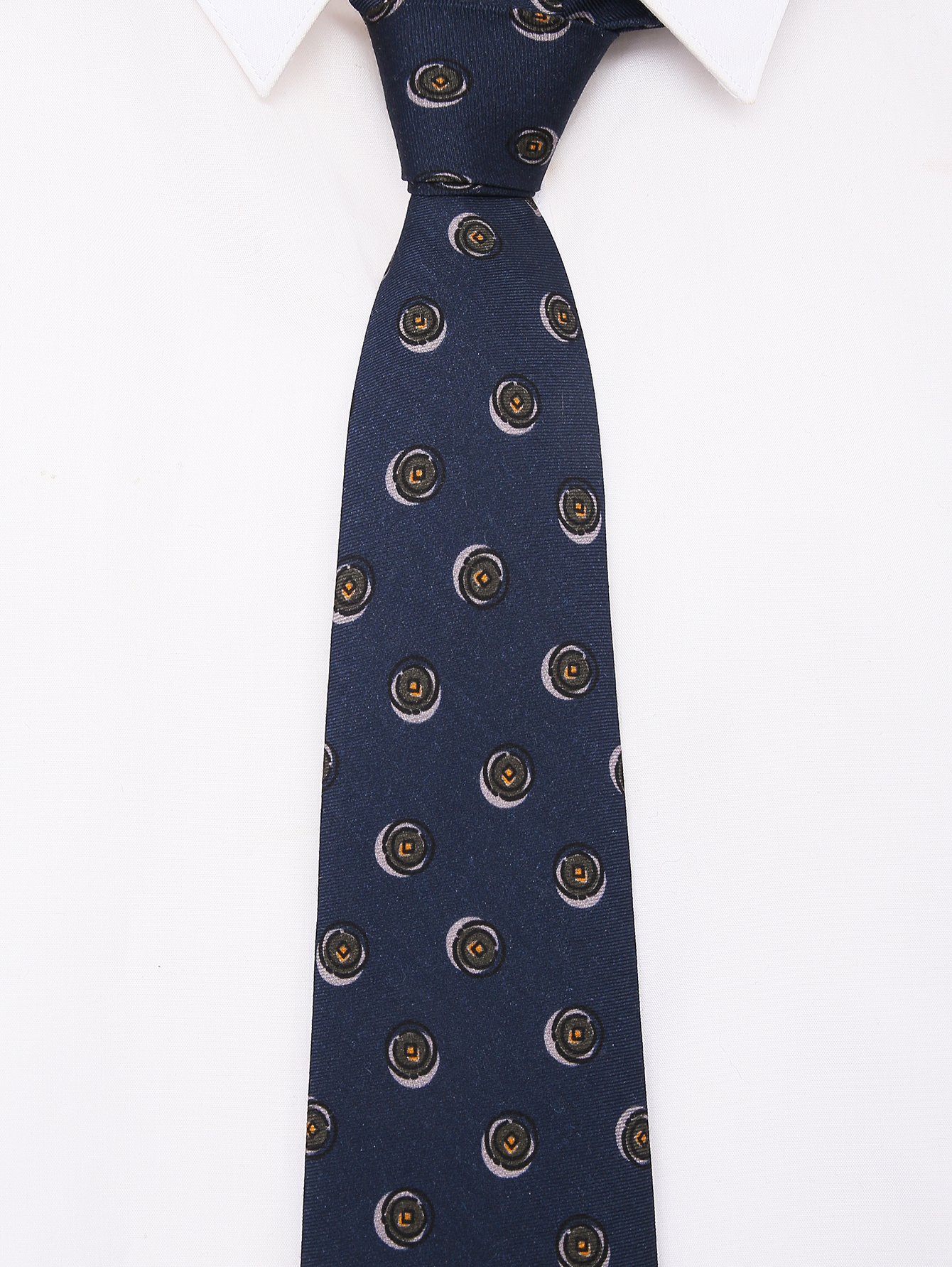 Галстук из шерсти и шелка с узором - МодельОбщийВид