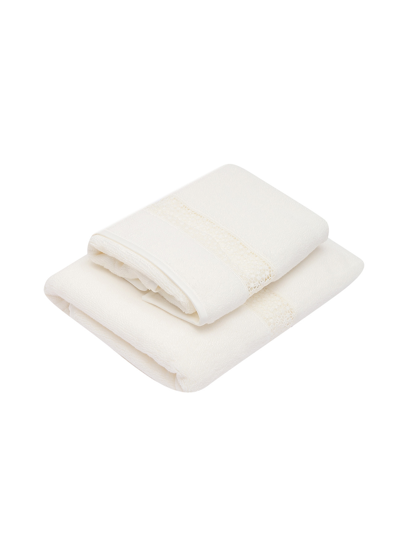 Набор полотенец из хлопка с кружевной отделкой  - Общий вид