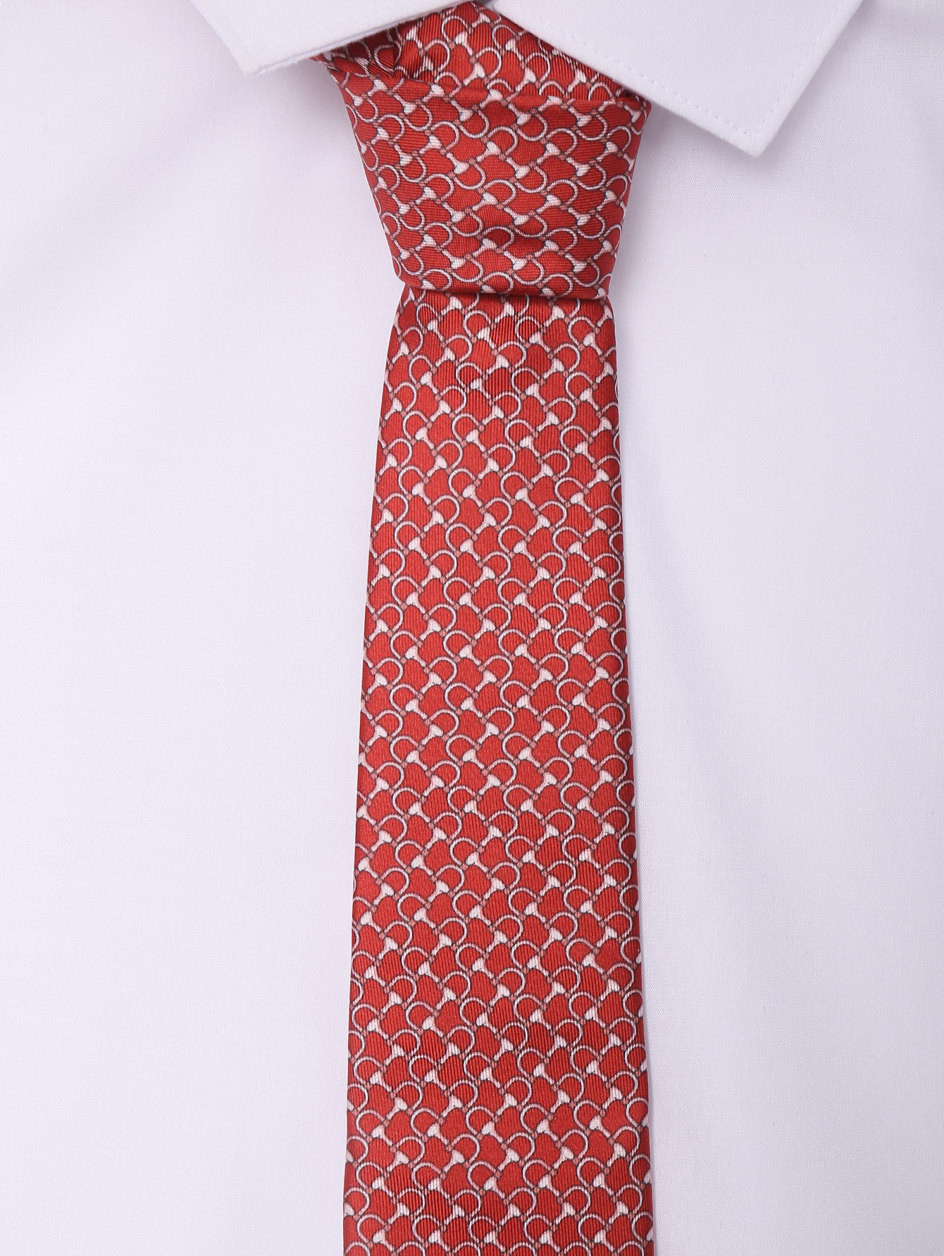 Галстук из шелка с узором - МодельОбщийВид