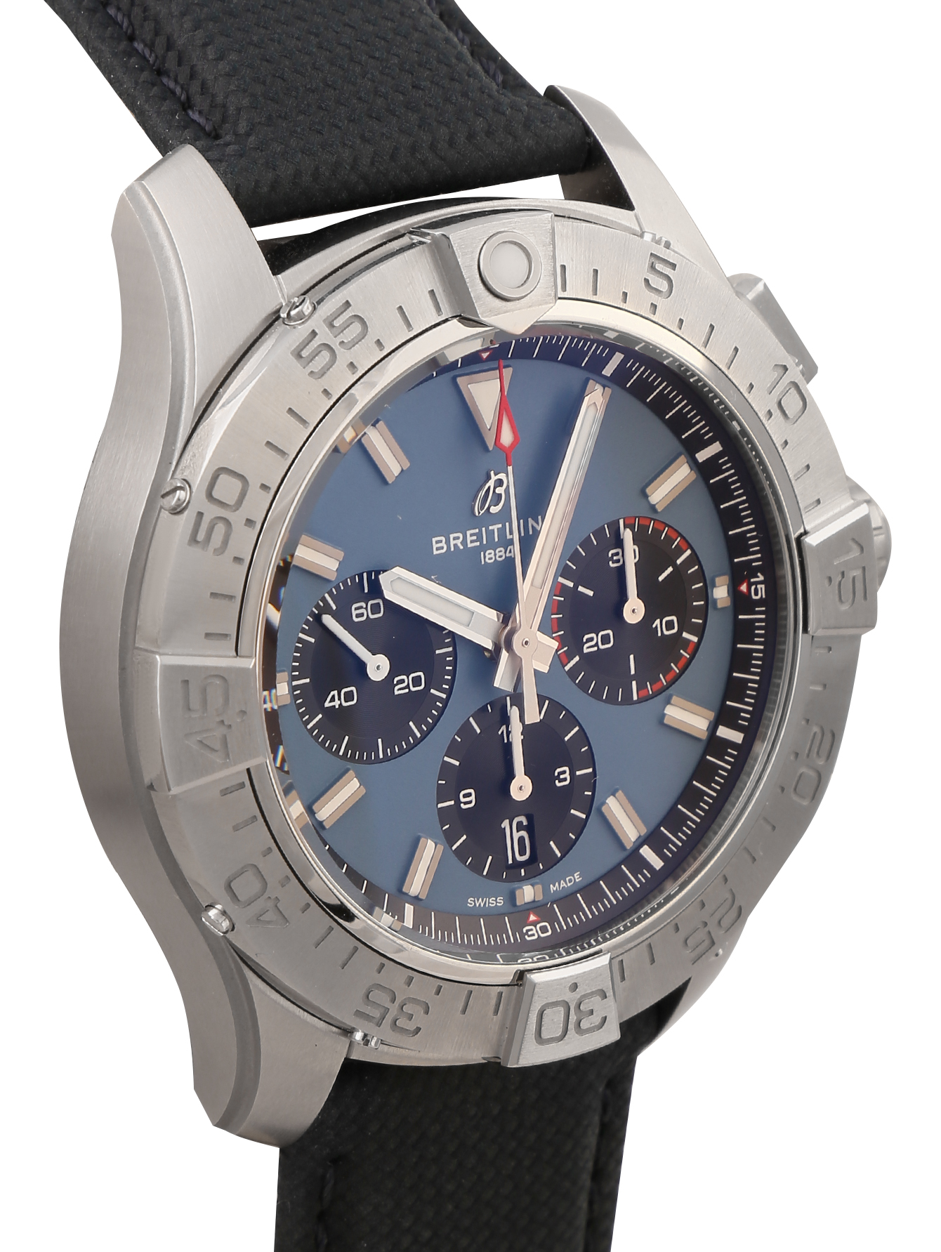 Часы с автоподзаводом на ремне из кожи и текстиля  - Деталь