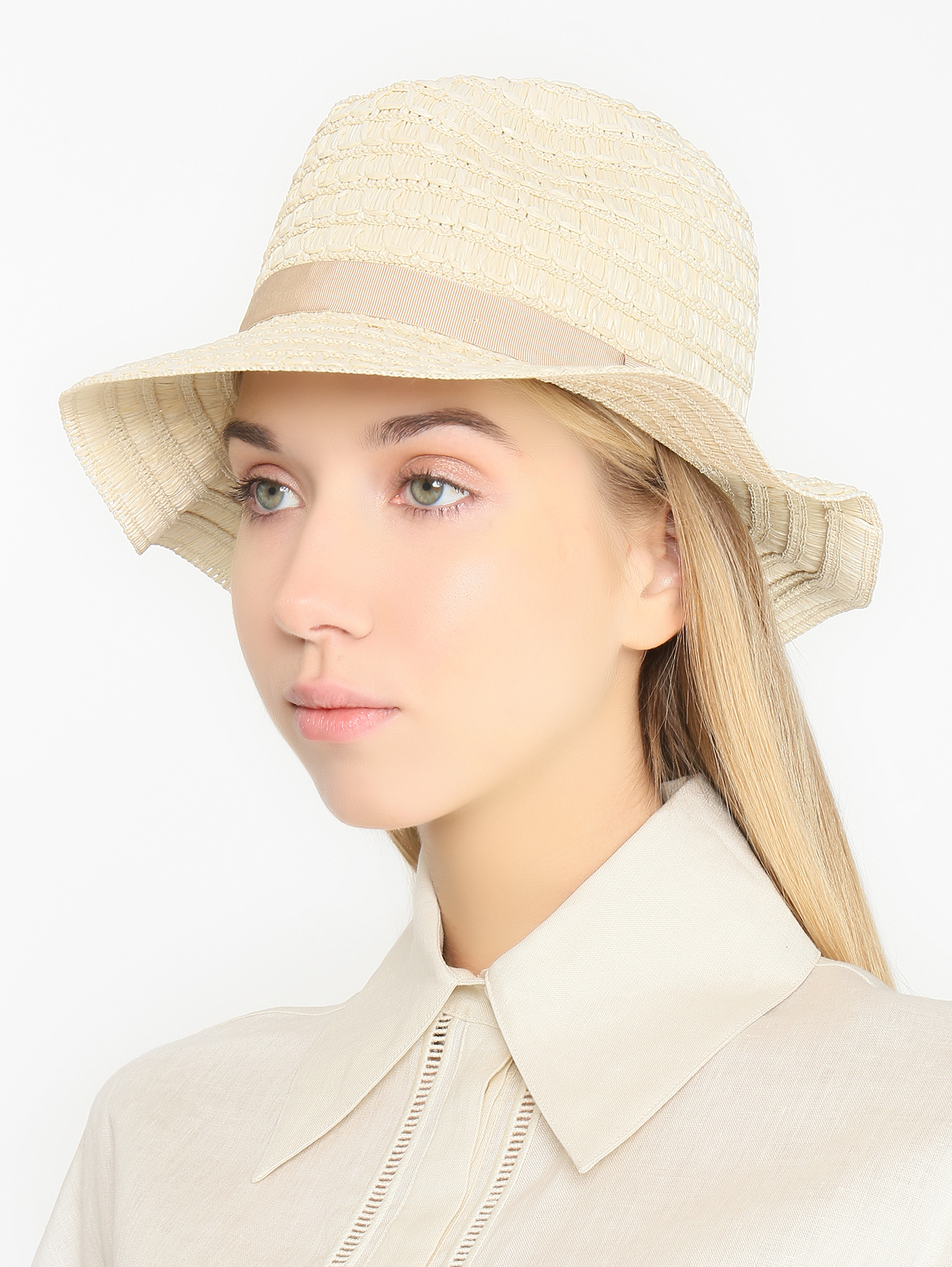 Соломенная шляпа с декоративной лентой - МодельОбщийВид
