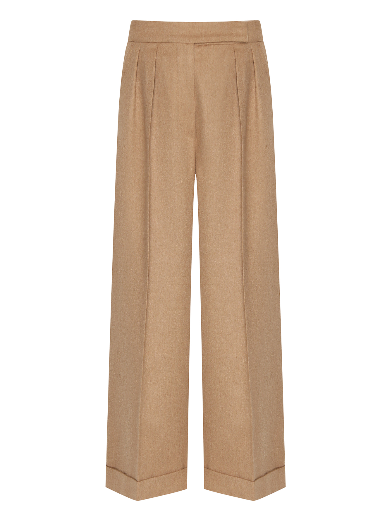 Укороченные брюки из верблюжьей шерсти Max Mara бежевые (594010) купить поцене 69 250 руб. в интернет-магазине ГУМ