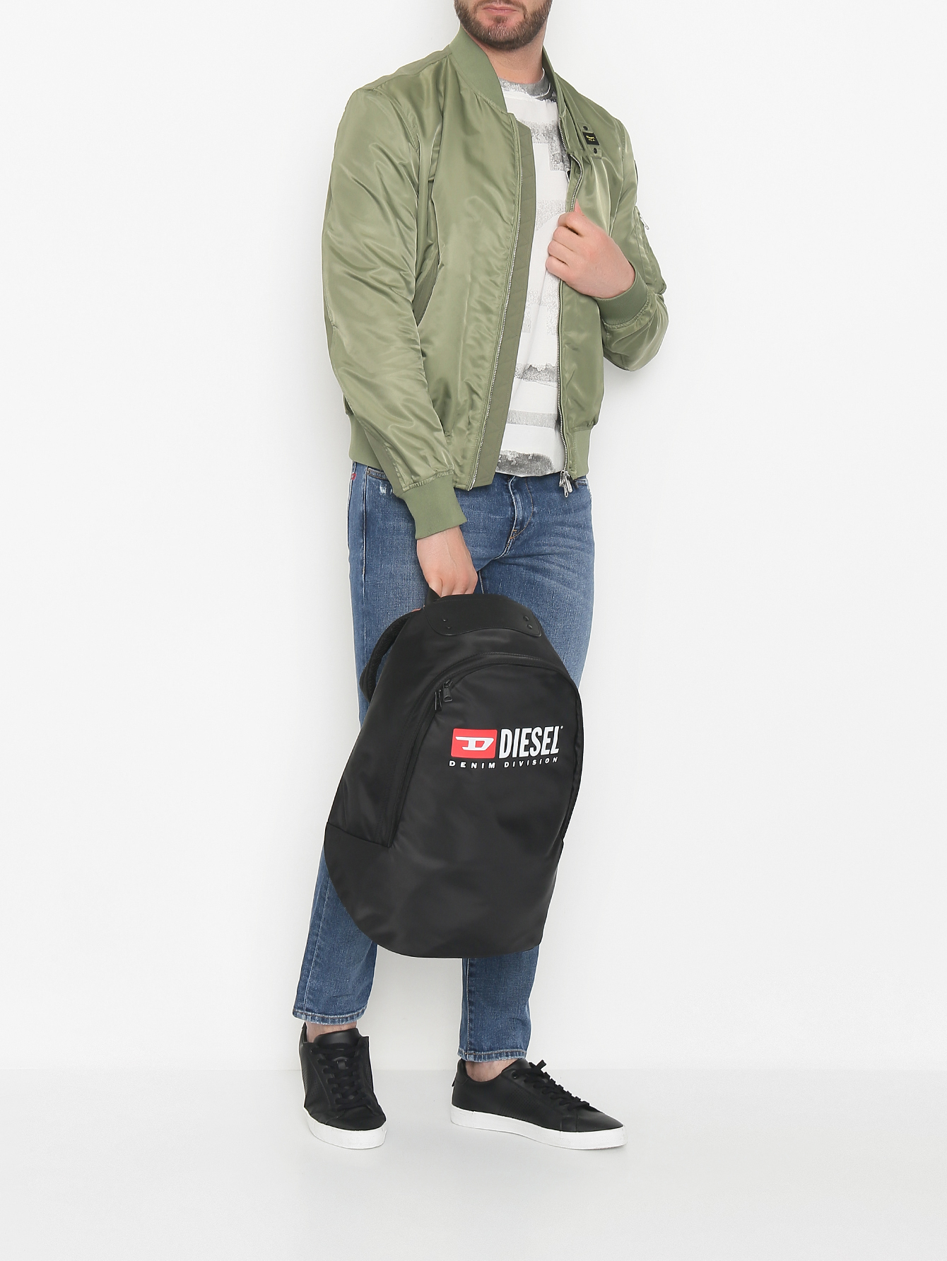 Рюкзак из текстиля с логотипом  - МодельОбщийВид