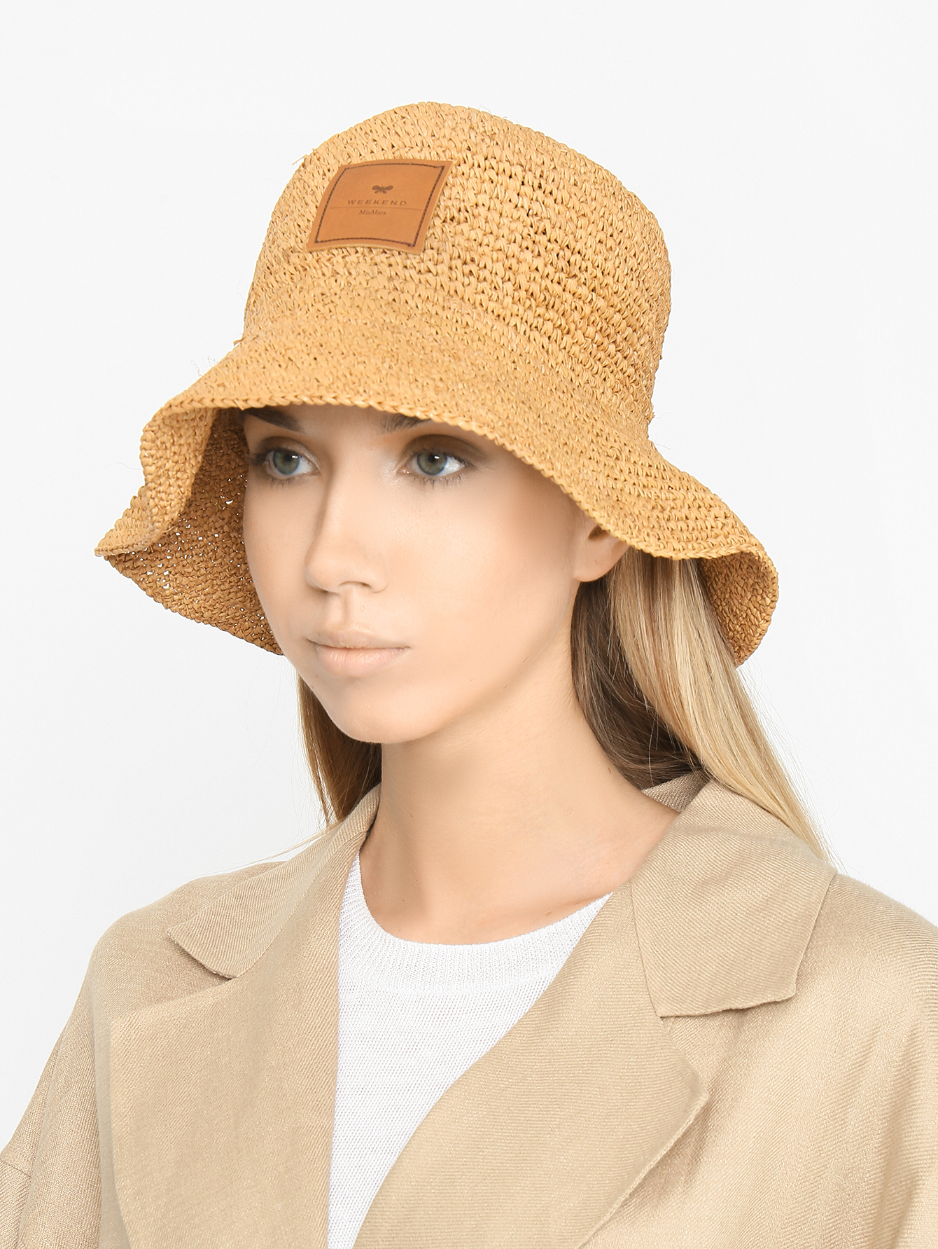 Плетеная шляпа с логотипом  - МодельОбщийВид