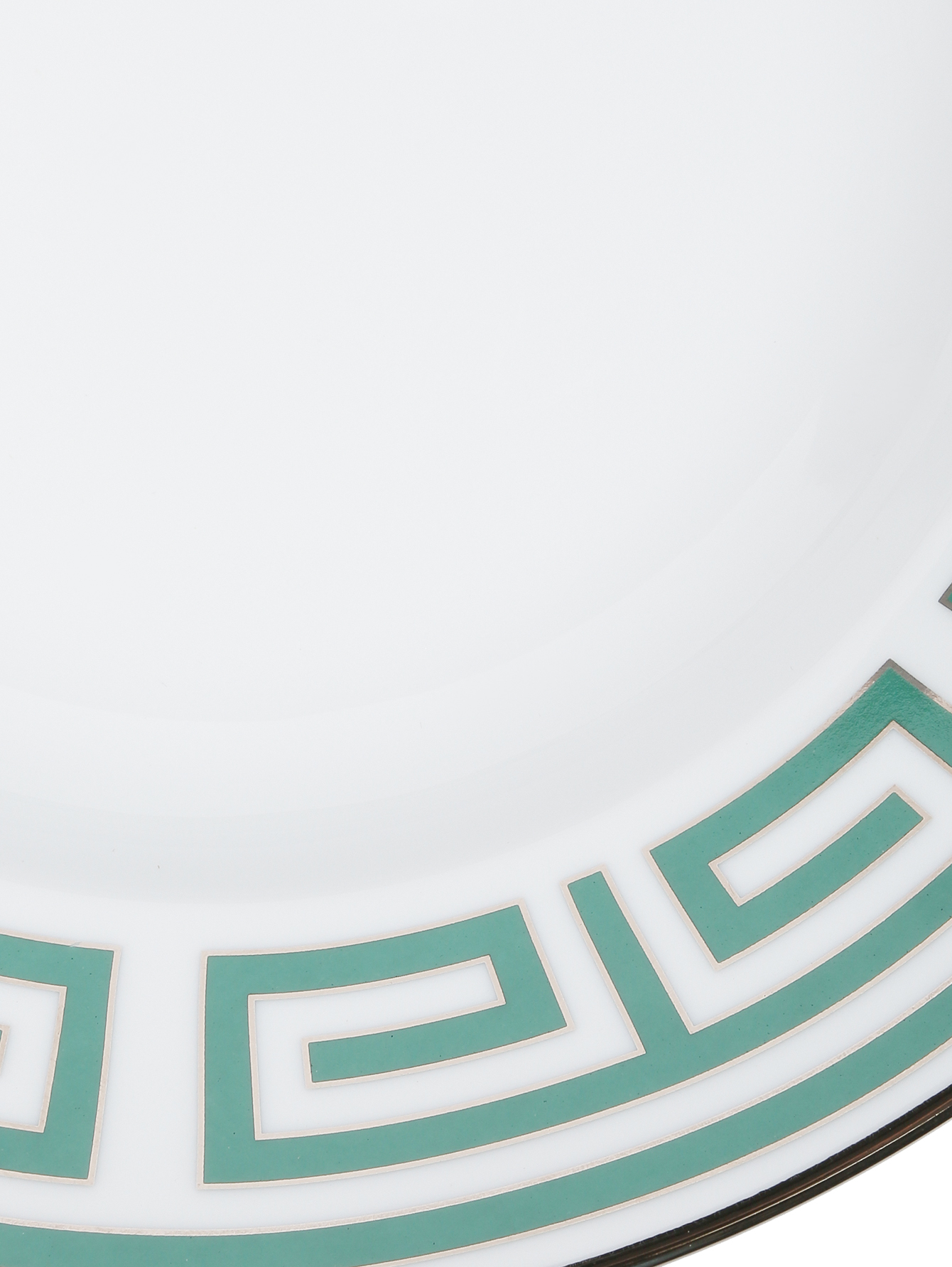 Тарелка суповая из фарфора с орнаментом и серебряной каймой - Деталь