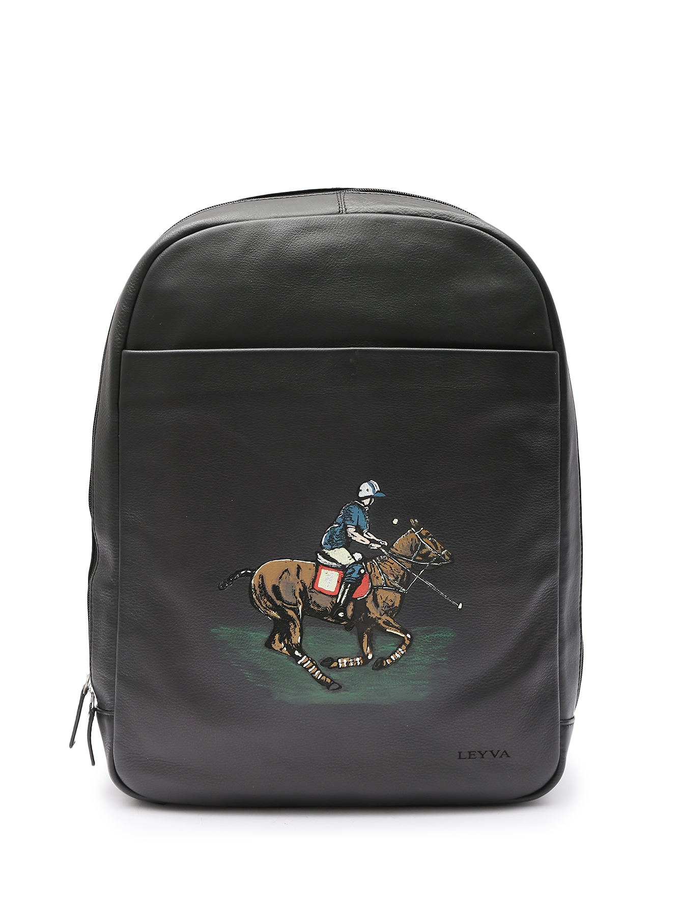 Рюкзак из кожи с принтом - Общий вид