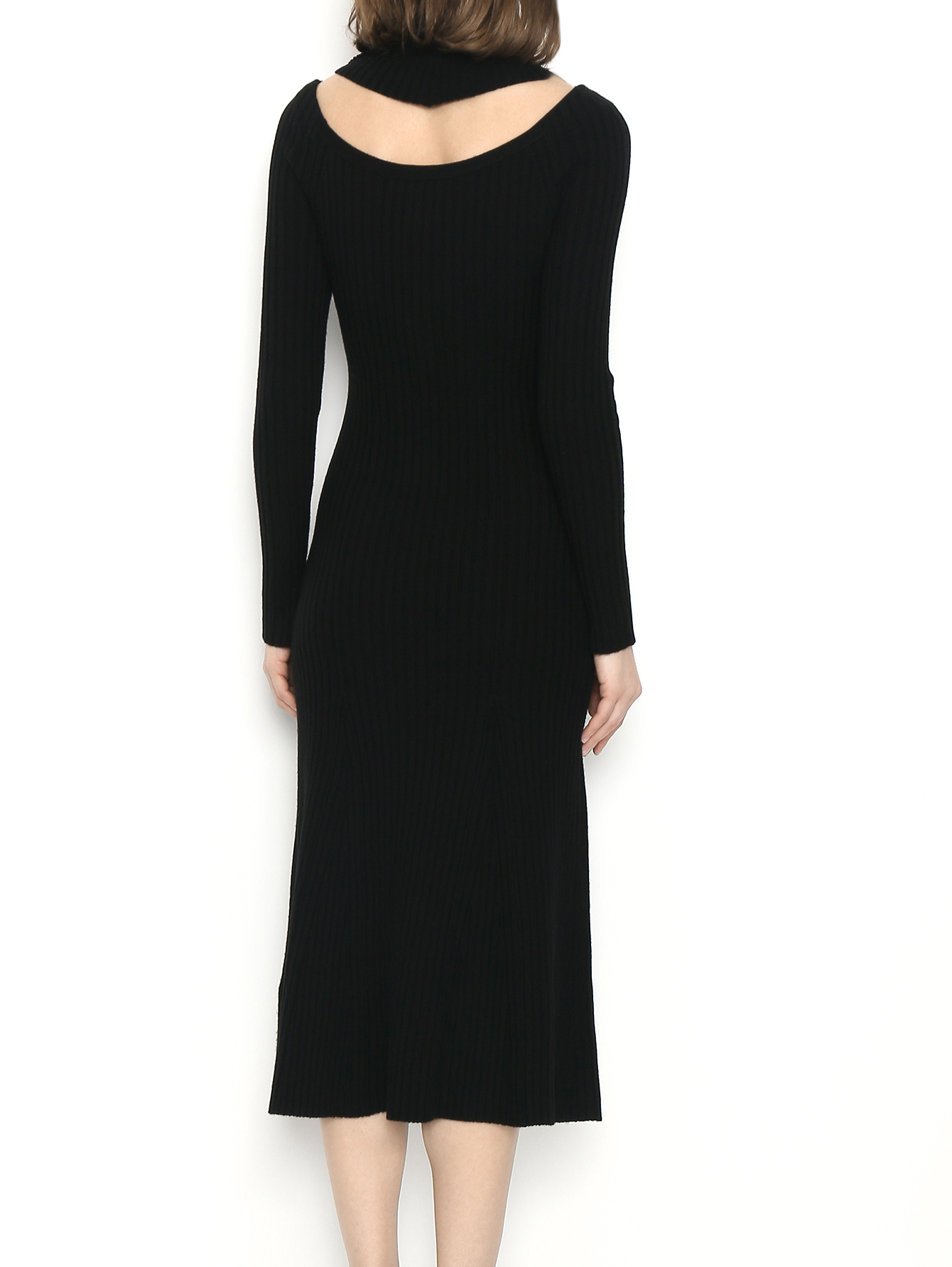 Черное Трикотажное Платье Фото