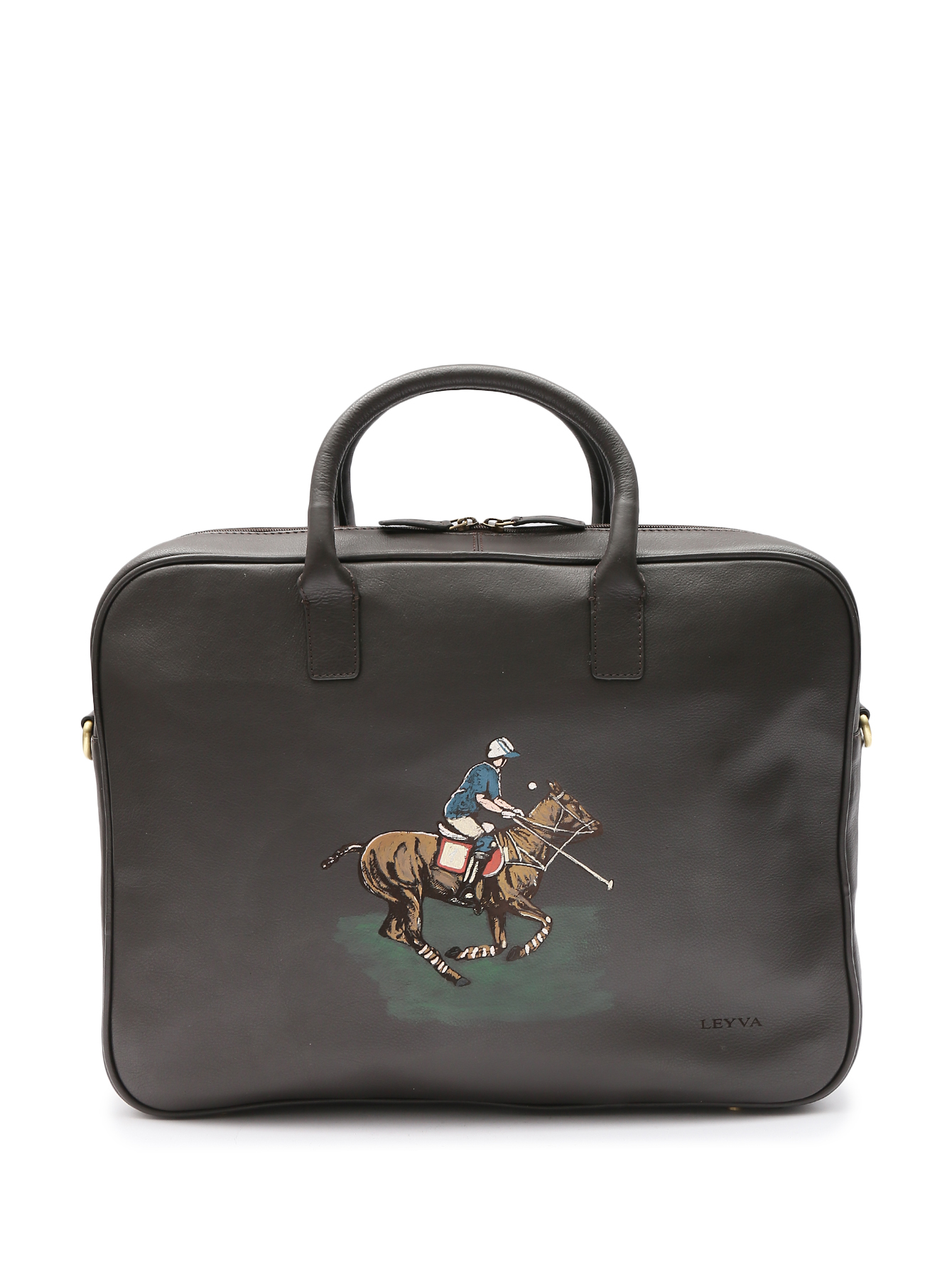 Сумка из кожи с принтом - Общий вид