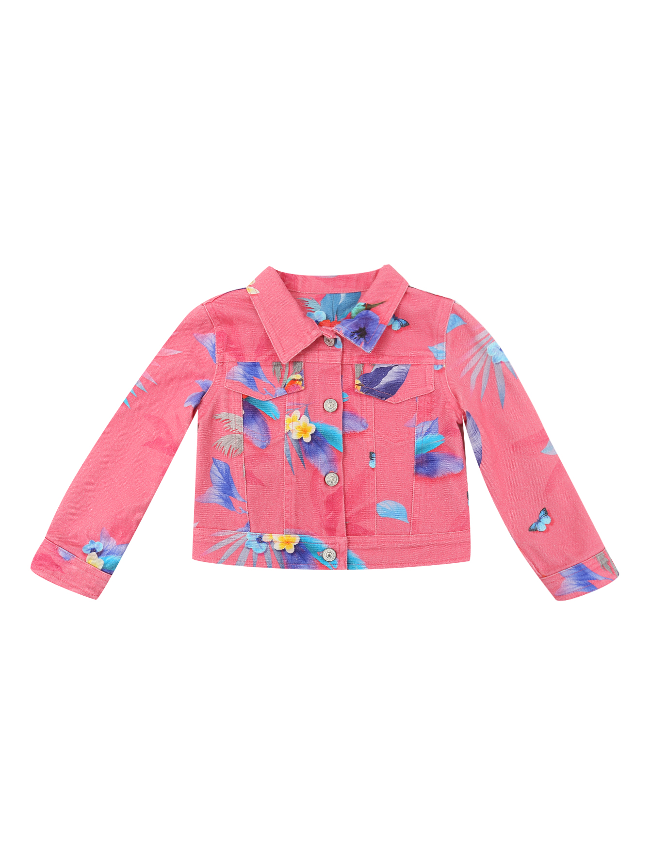Джинсовая куртка с цветочным узором - Общий вид