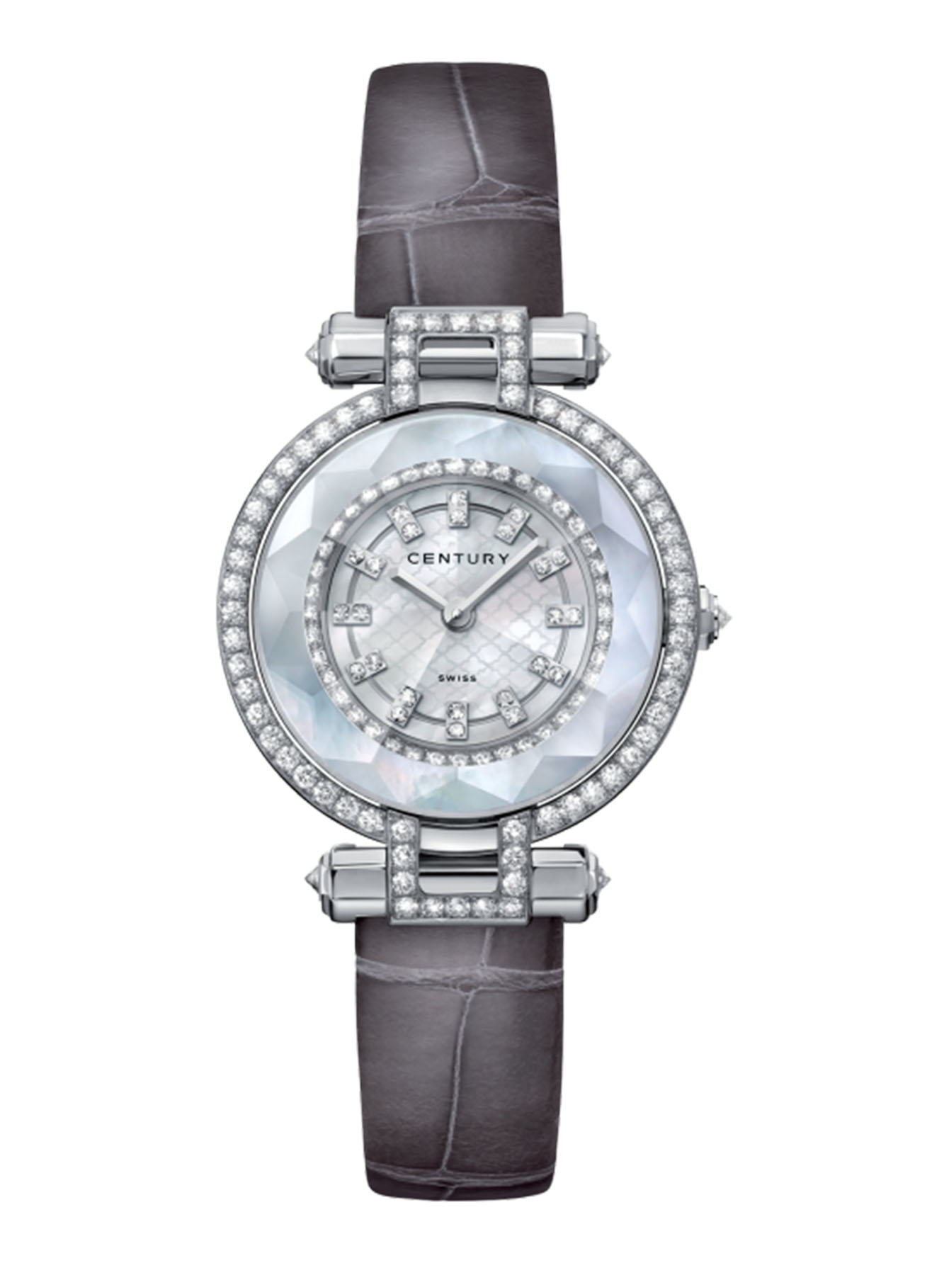 Часы в сапфировом корпусе на кожаном ремне - Общий вид