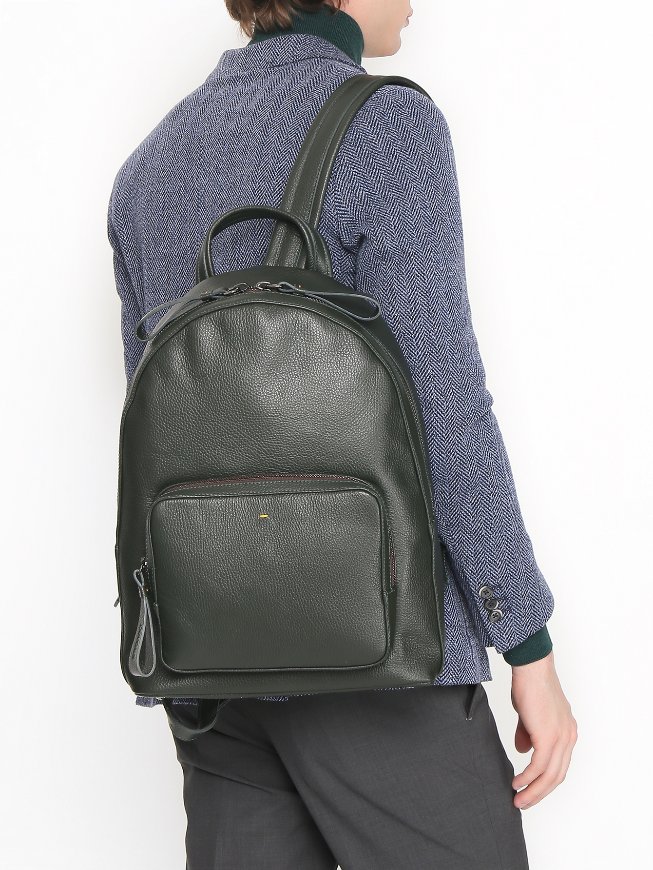 Рюкзак из кожи с регулируемыми ручками - МодельВерхНиз