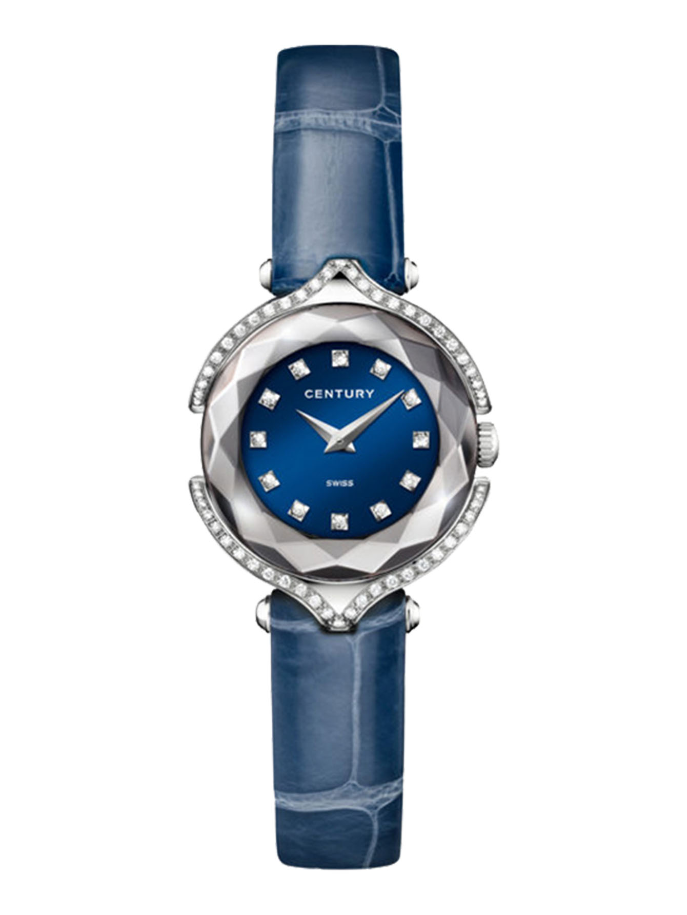 Часы в сапфировом корпусе на кожаном ремне - Общий вид