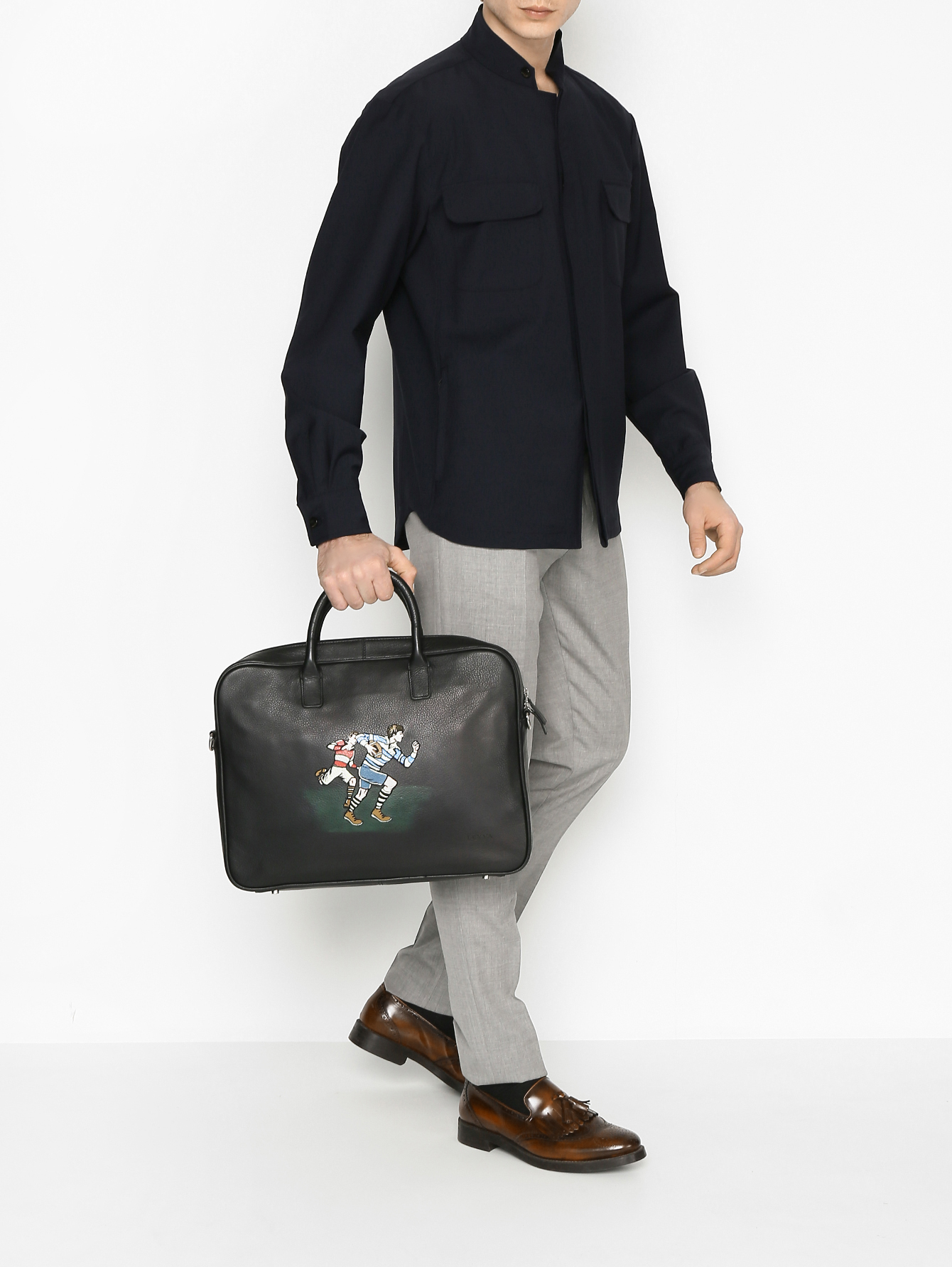 Сумка из кожи с принтом - МодельОбщийВид