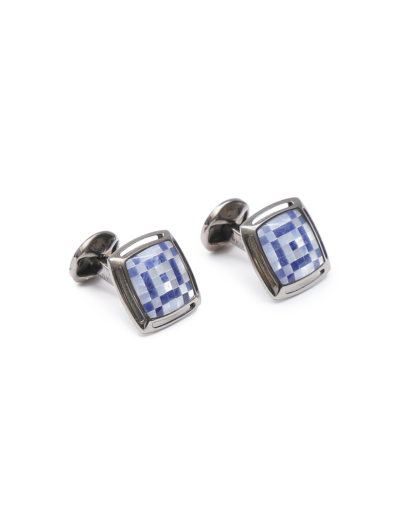 Запонки из серебра и перламутра - Общий вид