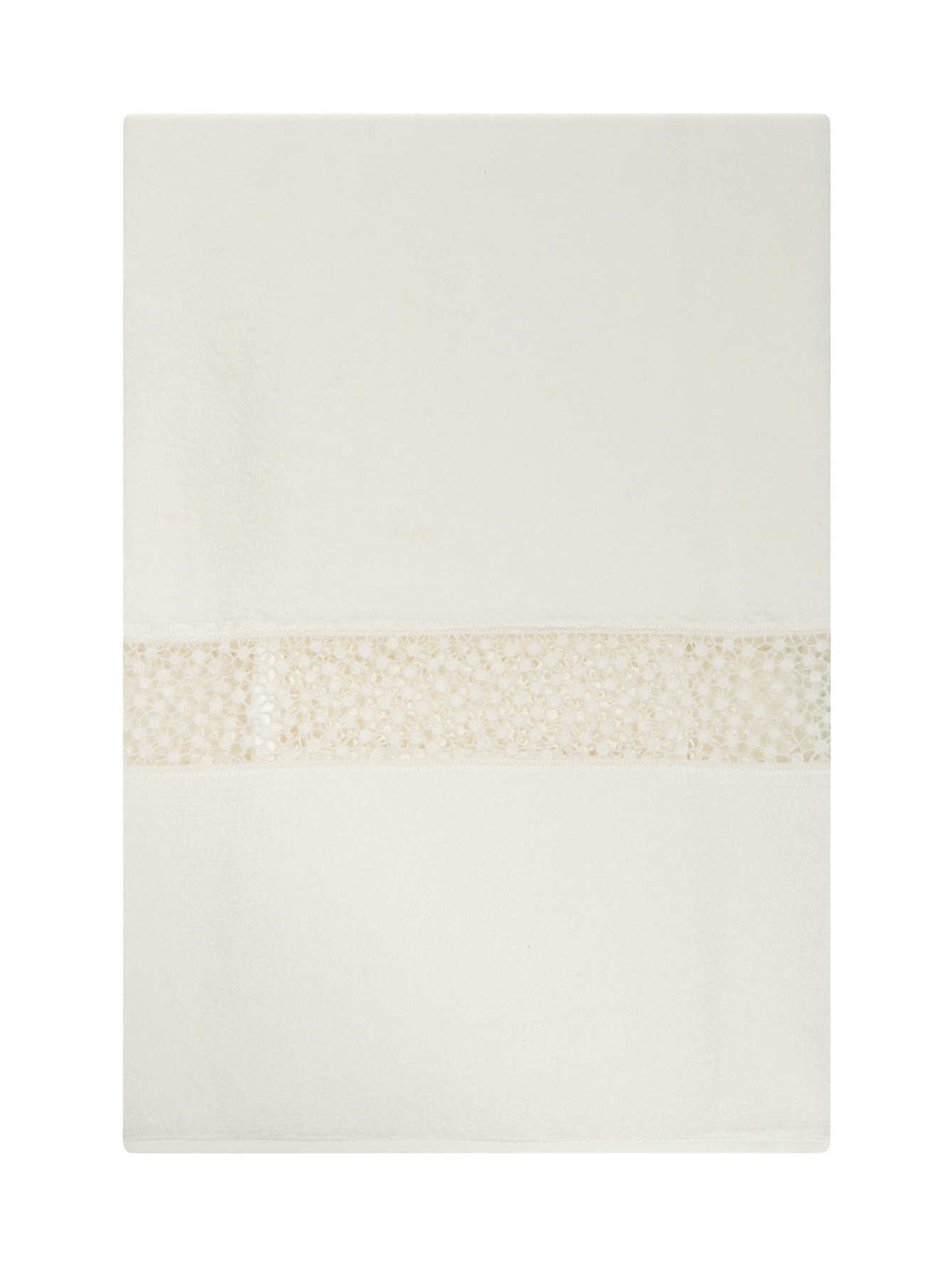 Полотенце из хлопковой махровой ткани с кружевной вставкой  - Обтравка1