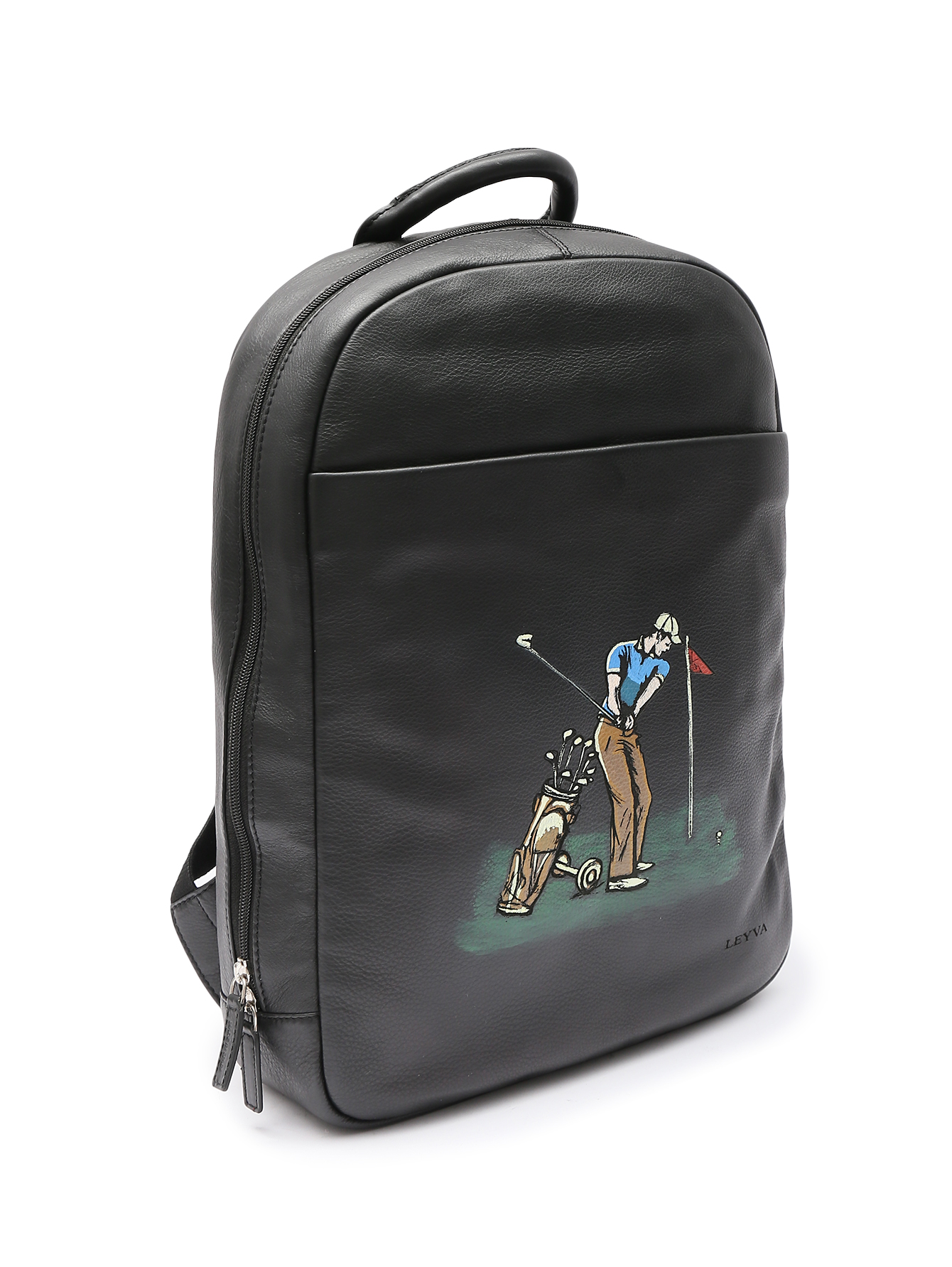 Рюкзак из кожи с принтом - Обтравка1