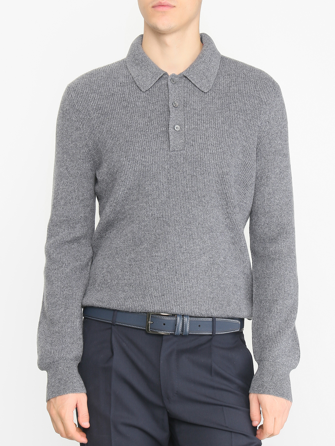 Однотонный ремень из кожи - МодельОбщийВид