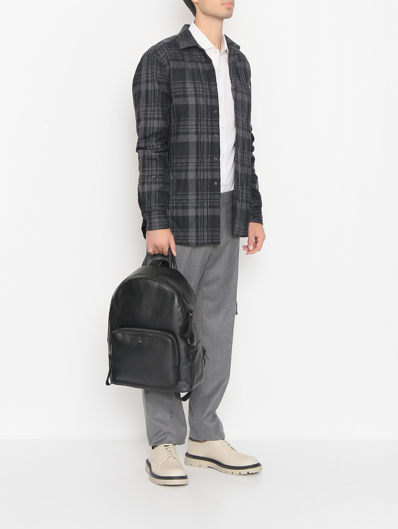 Рюкзак из кожи на молнии - МодельОбщийВид