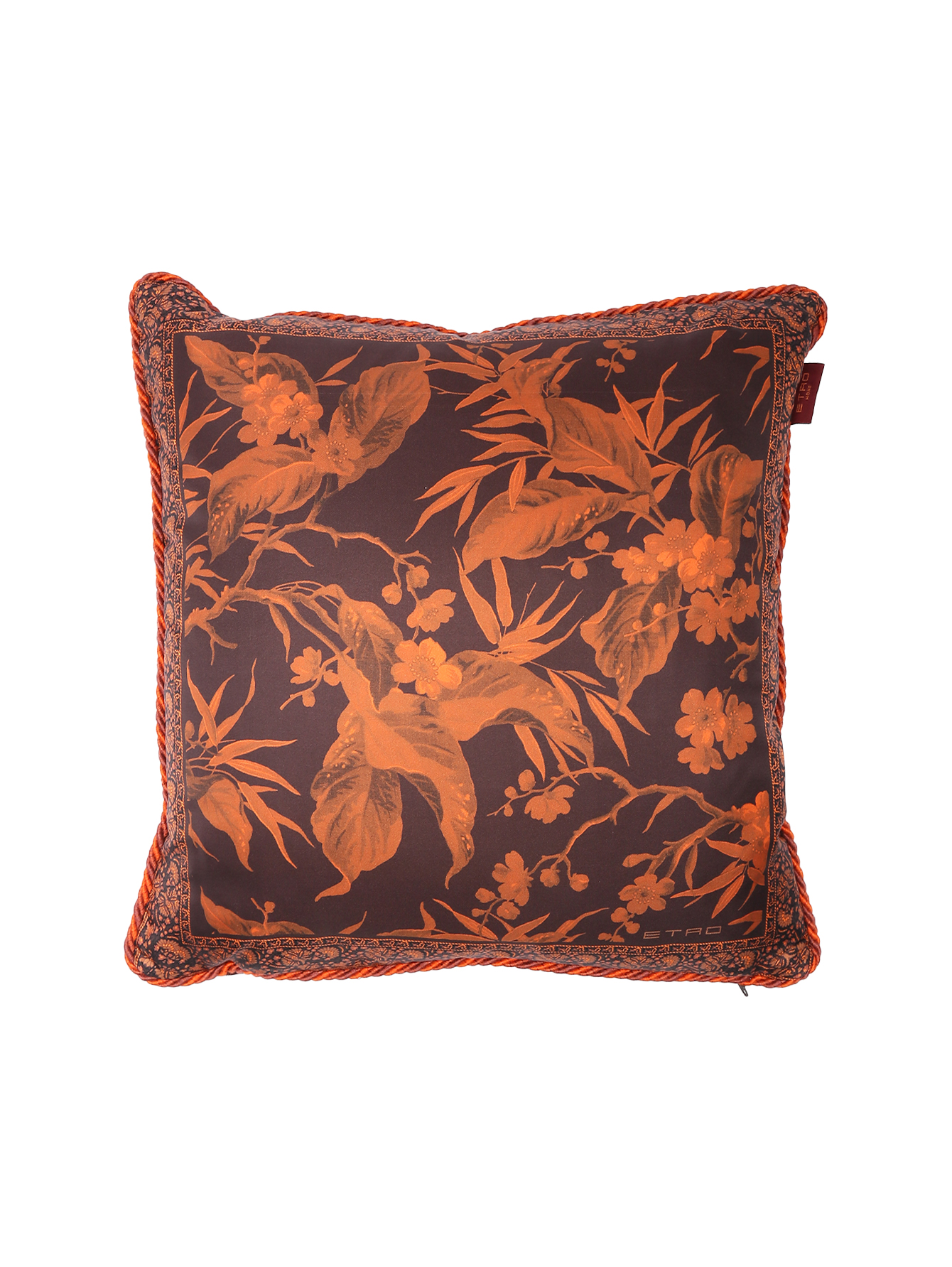Подушка из шелка и бархата с узором  - Общий вид