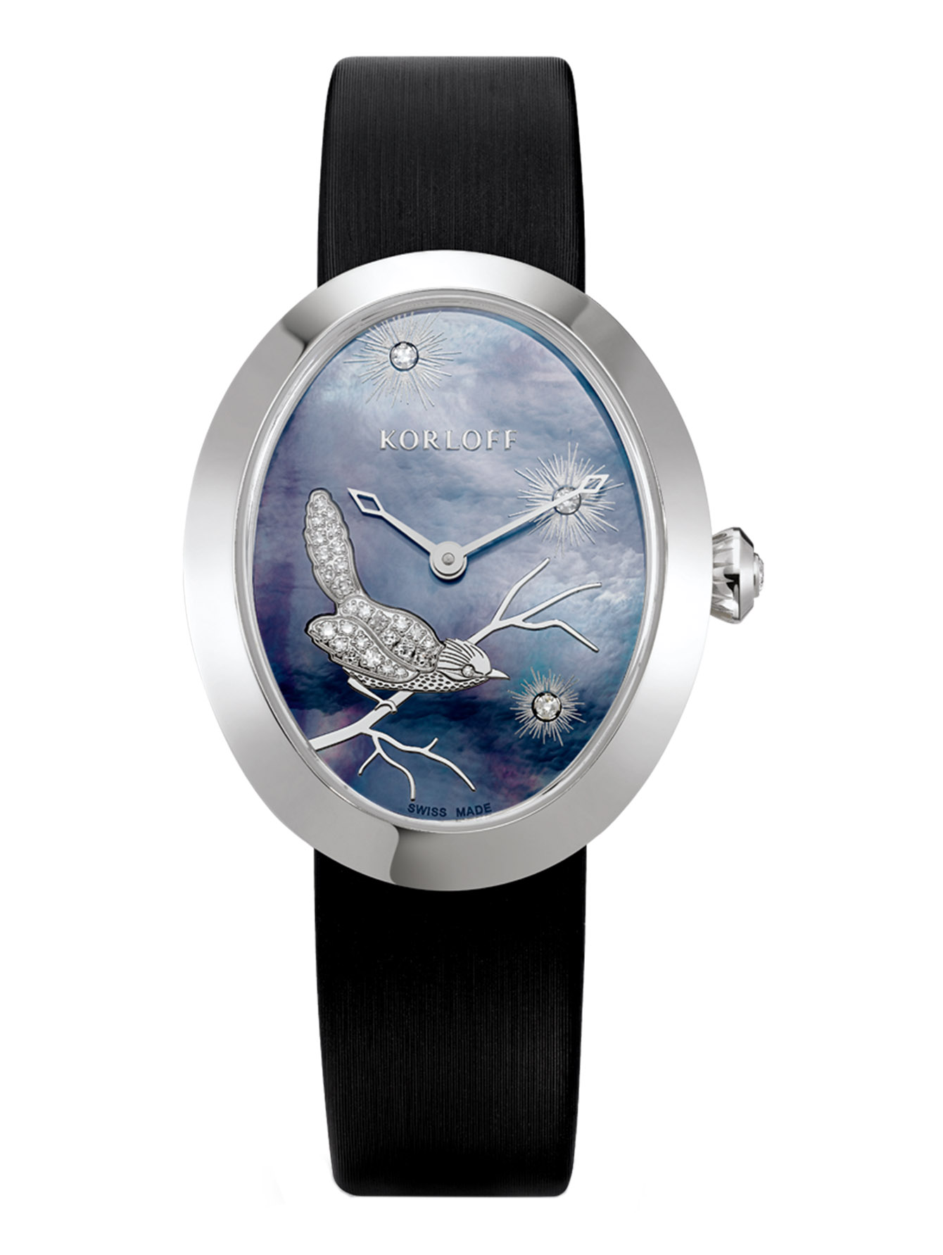 Часы кварцевые на сатиновом ремешке - Общий вид