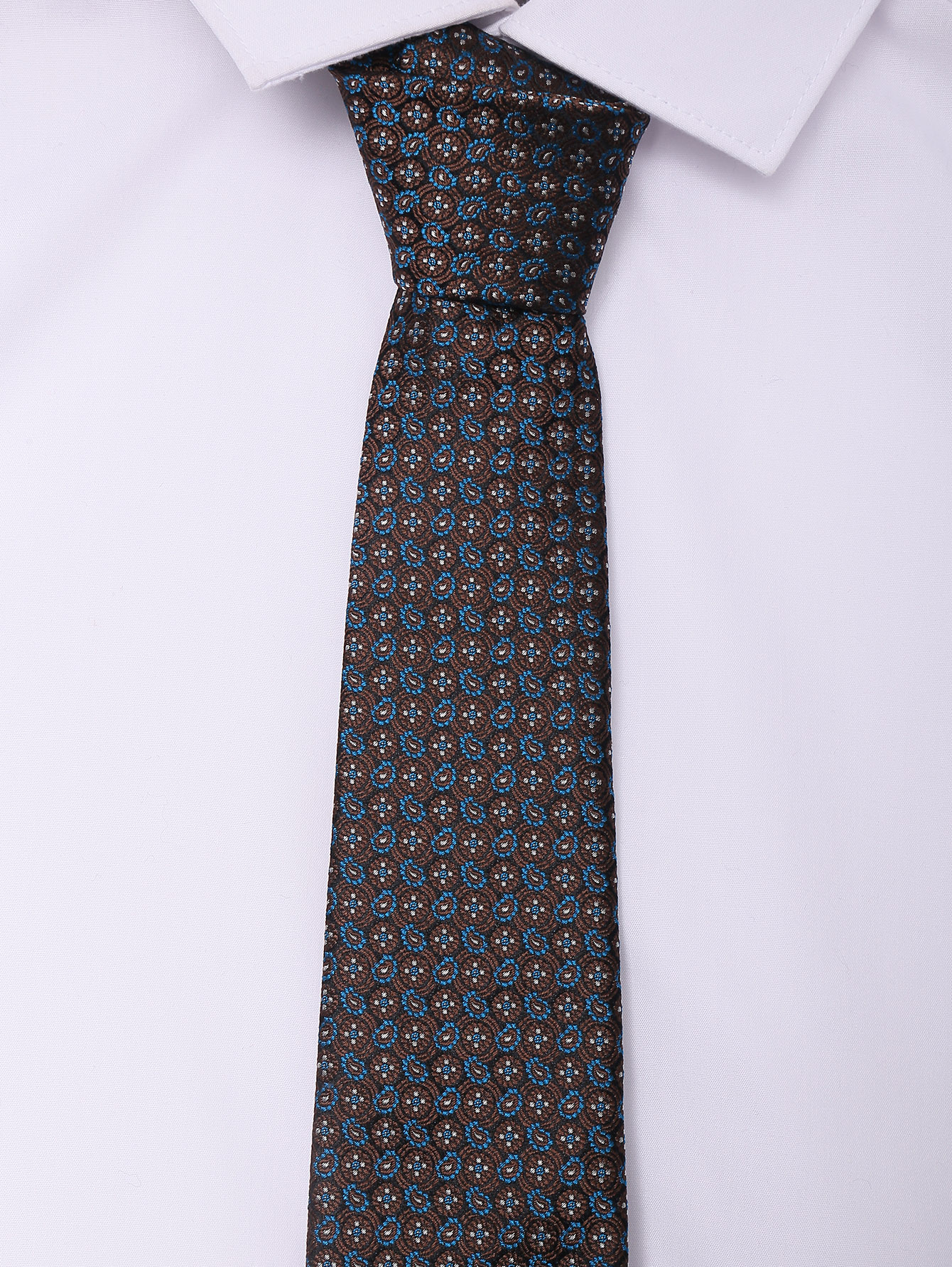 Галстук из шелка с узором - МодельОбщийВид