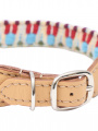 Ошейник из текстиля и кожи с узором  - Деталь