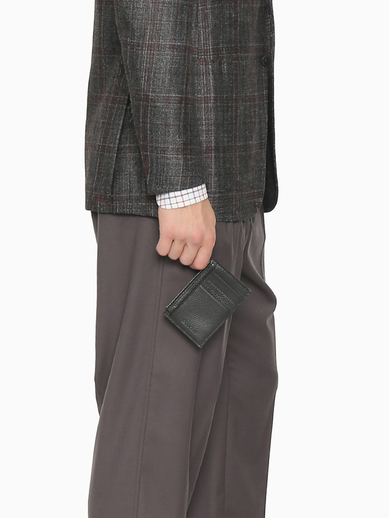 Картхолдер из зернистой кожи на молнии - МодельОбщийВид