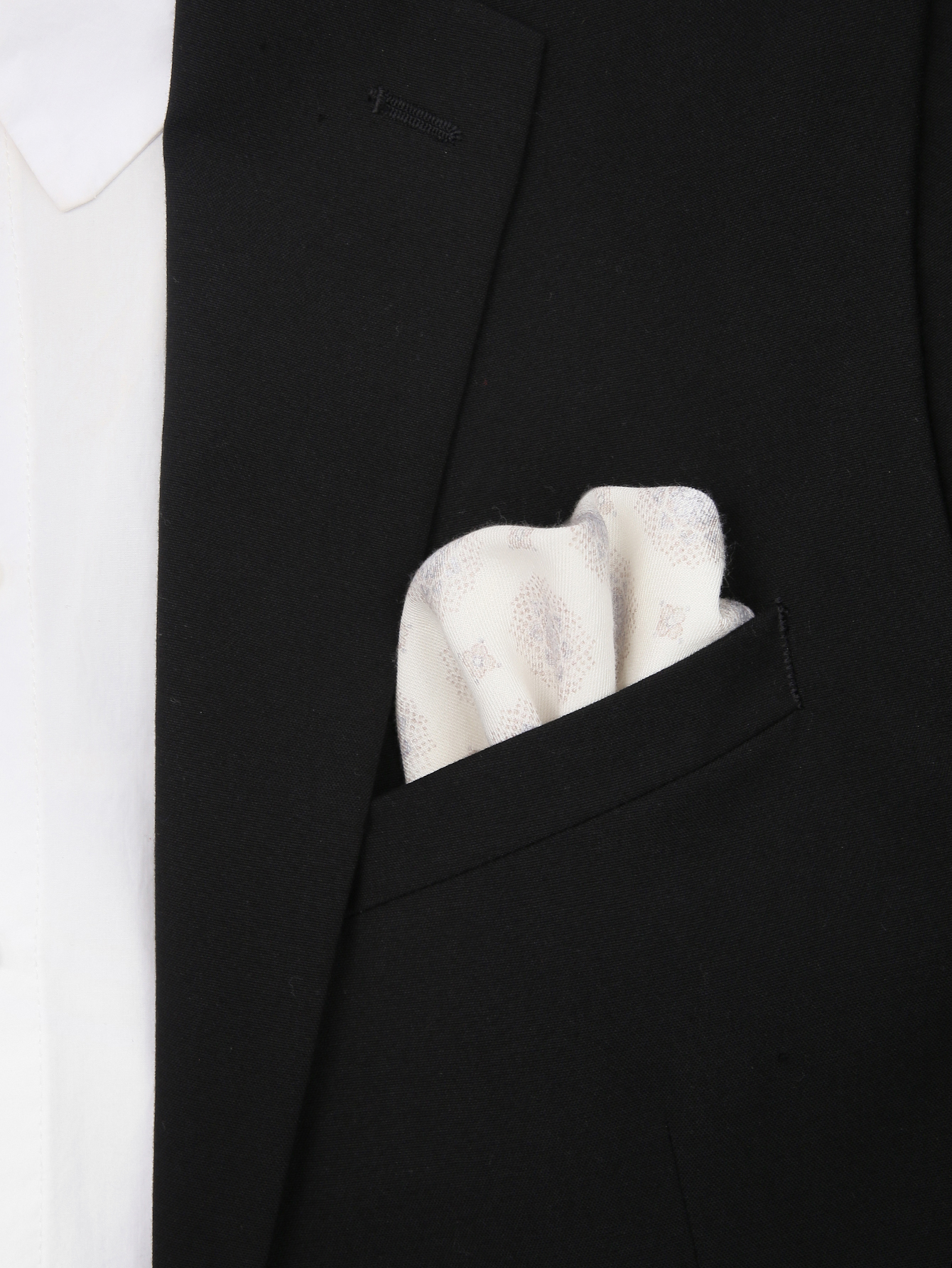 Карманный платок из шерсти и хлопка с узором - МодельОбщийВид