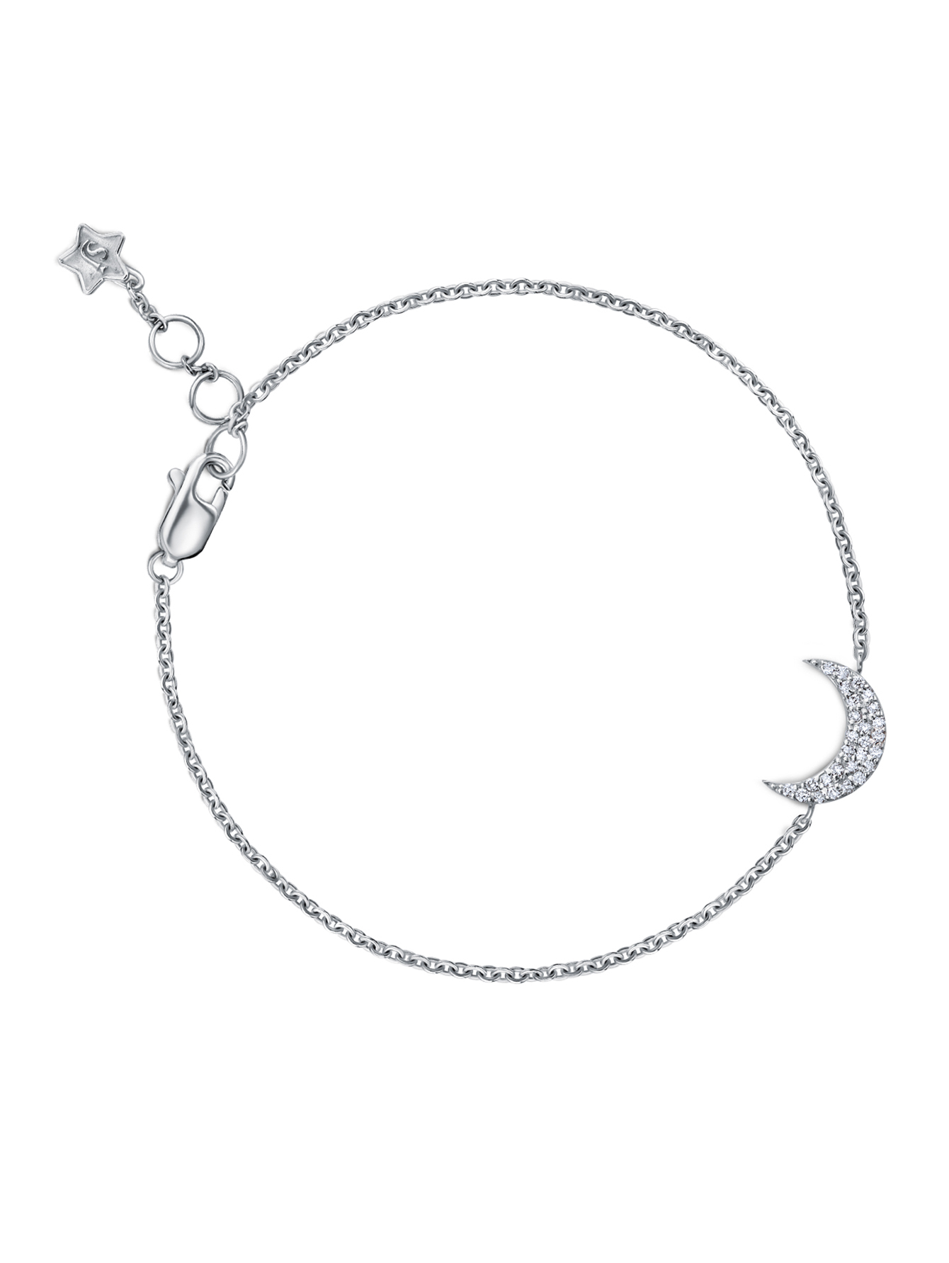 Браслет "Полумесяц" из белого золота - Общий вид