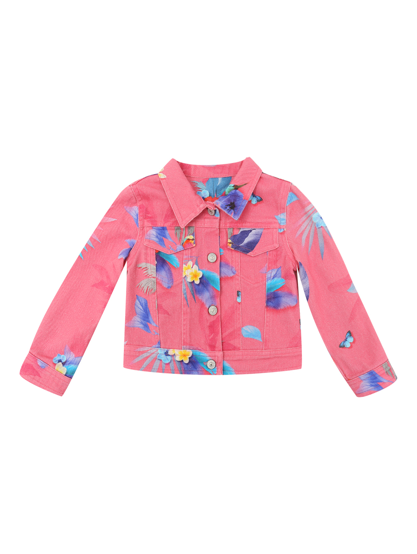 Джинсовая куртка с цветочным узором - Общий вид
