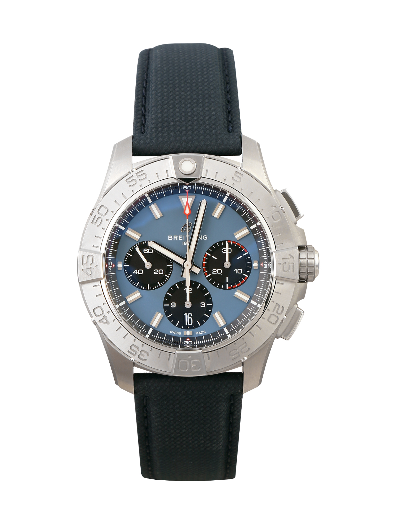 Часы с автоподзаводом на ремне из кожи и текстиля  - Общий вид