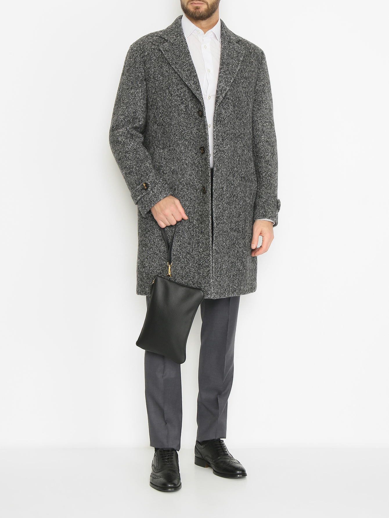 Клатч из кожи на молнии  - МодельОбщийВид